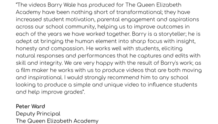 Testimonials - Barry J Wale