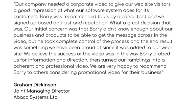 Abaca Systems Testimonial