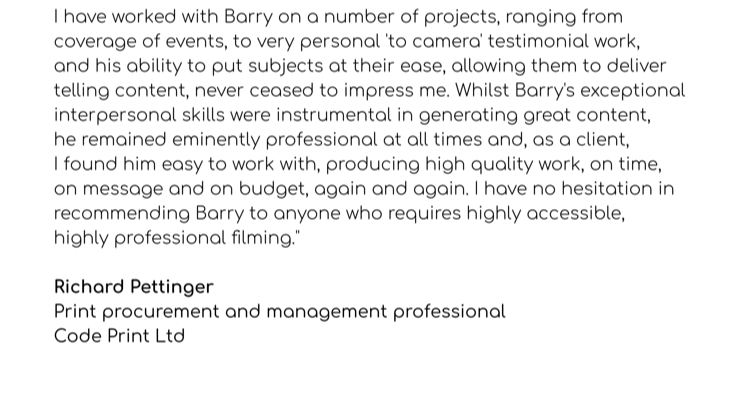 Code Print Testimonial